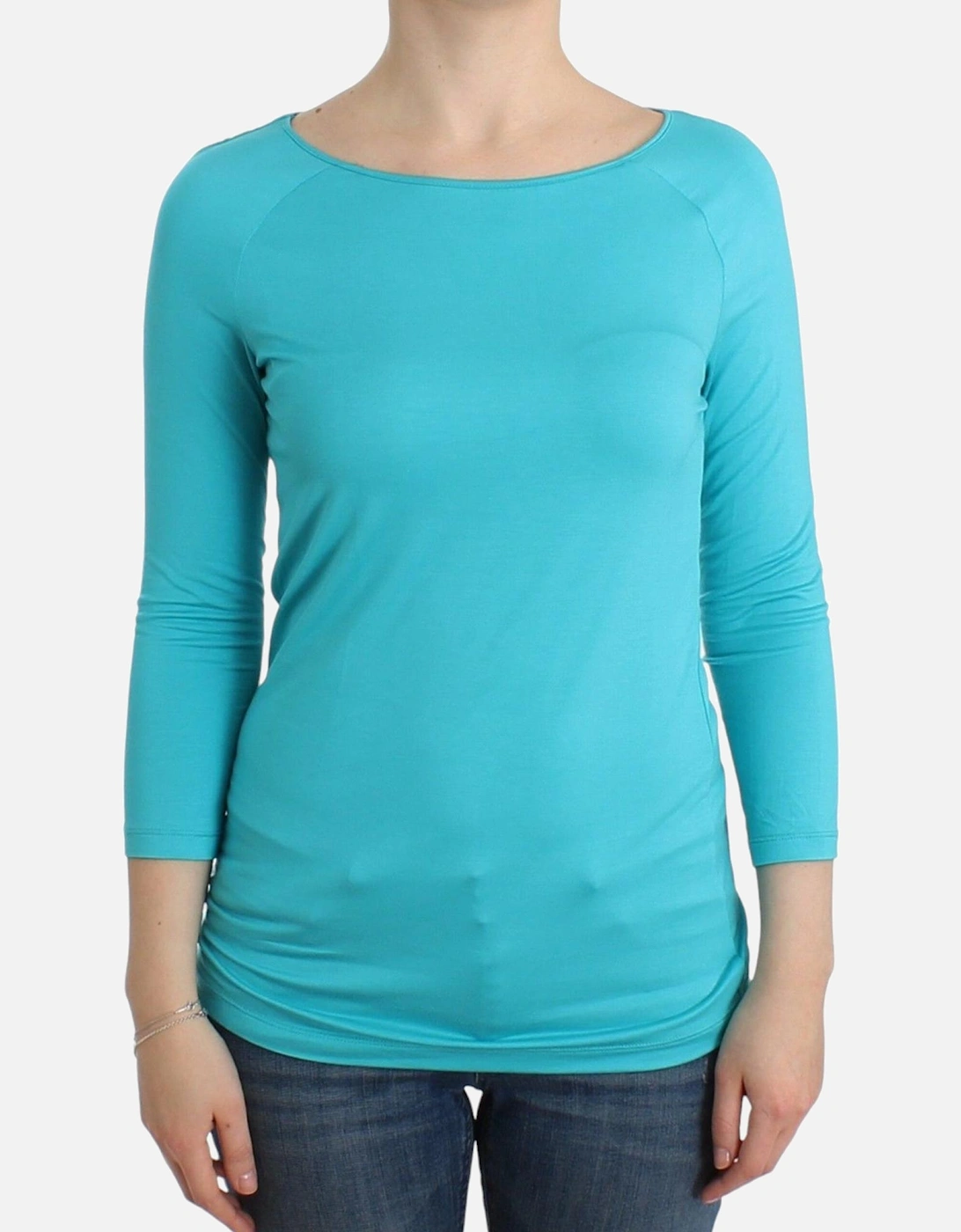 Boat Neck Knit Top Women - Blue Sweaters, 6 of 5