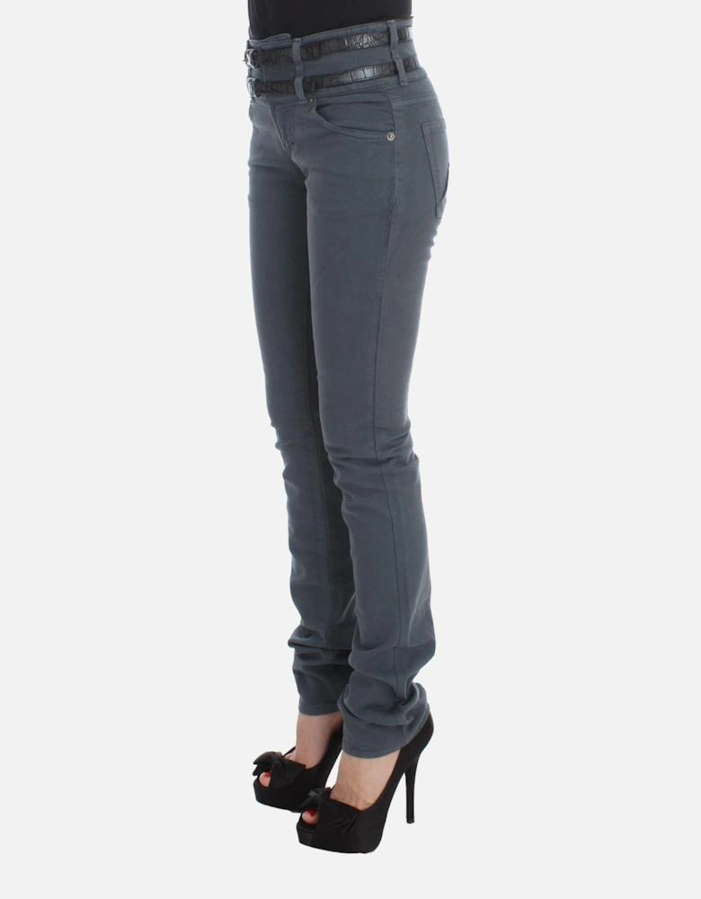 Galliano SlimFit Jeans Double Belt Detail Women - Blue Jeans