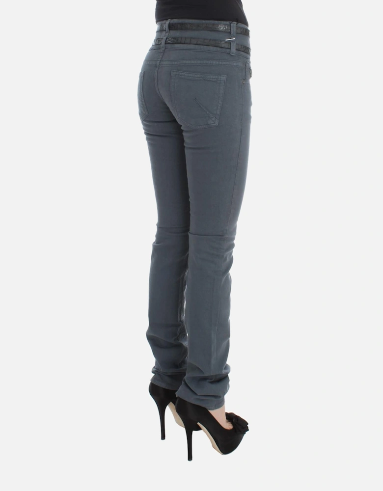 Galliano SlimFit Jeans Double Belt Detail Women - Blue Jeans