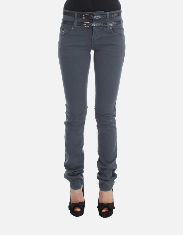 Galliano SlimFit Jeans Double Belt Detail Women - Blue Jeans