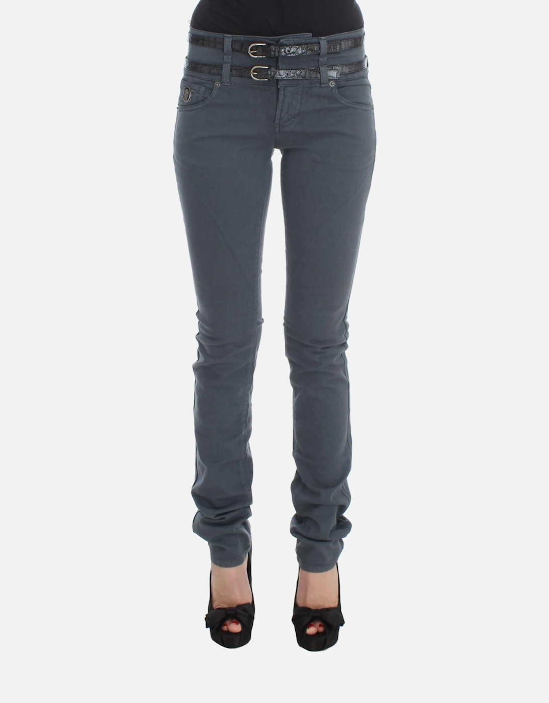 Galliano SlimFit Jeans Double Belt Detail Women - Blue Jeans, 7 of 6