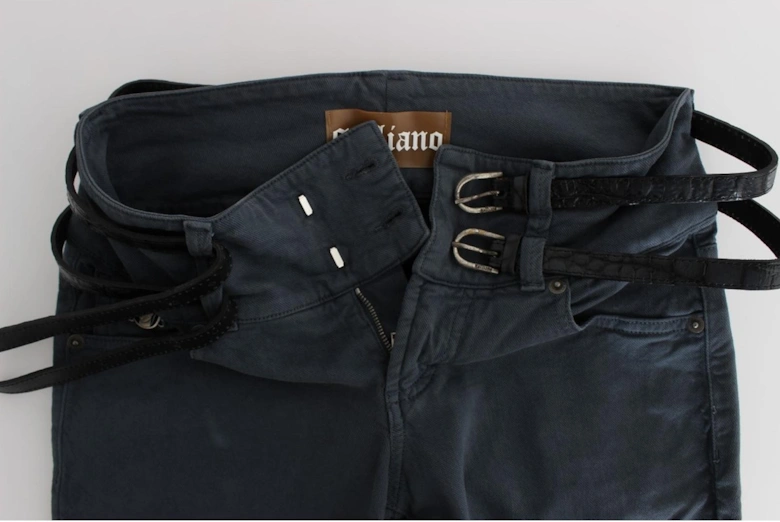 Galliano SlimFit Jeans Double Belt Detail Women - Blue Jeans