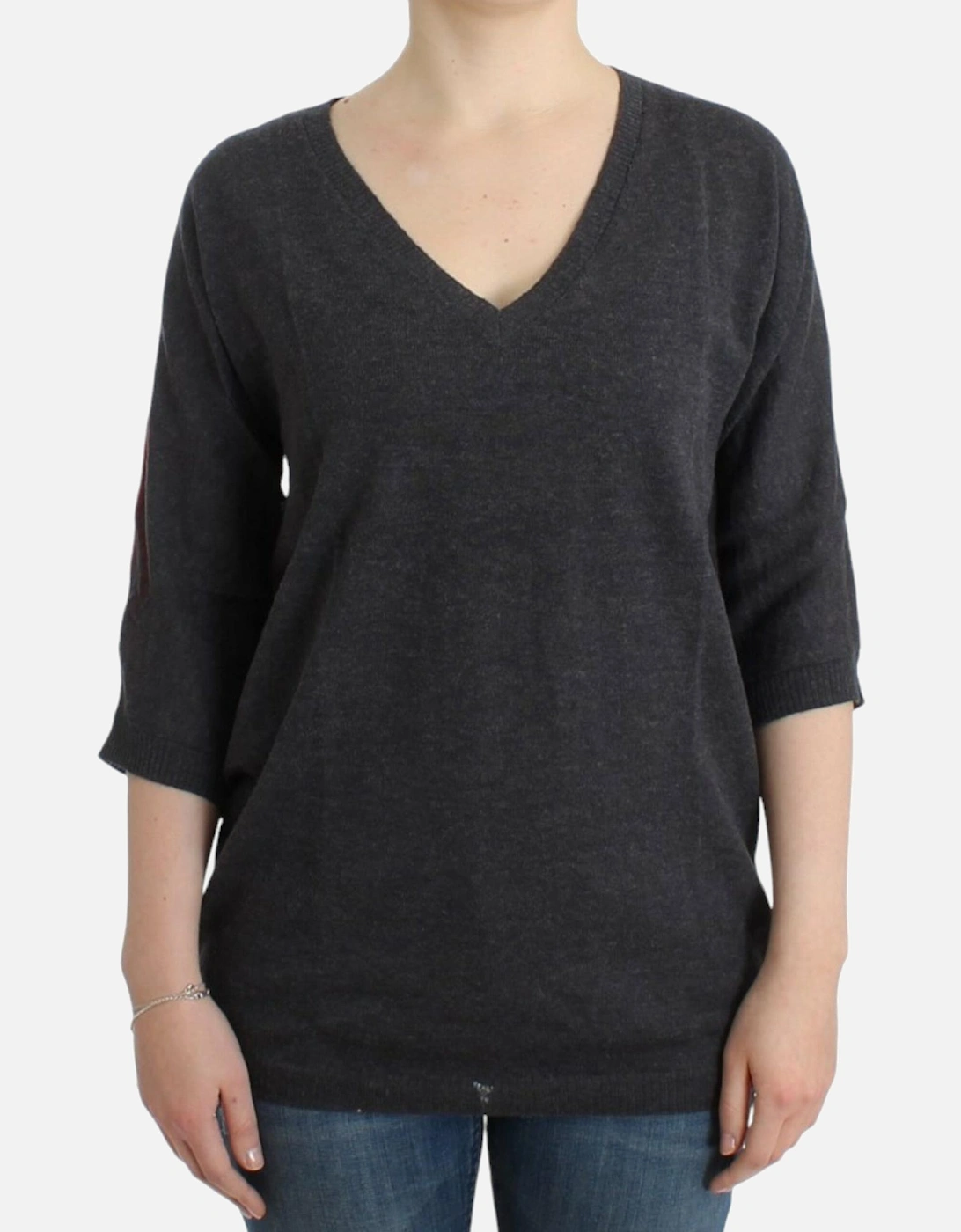 VNeck 34 Sleeve Pullover Sweater Women - Gray, 7 of 6