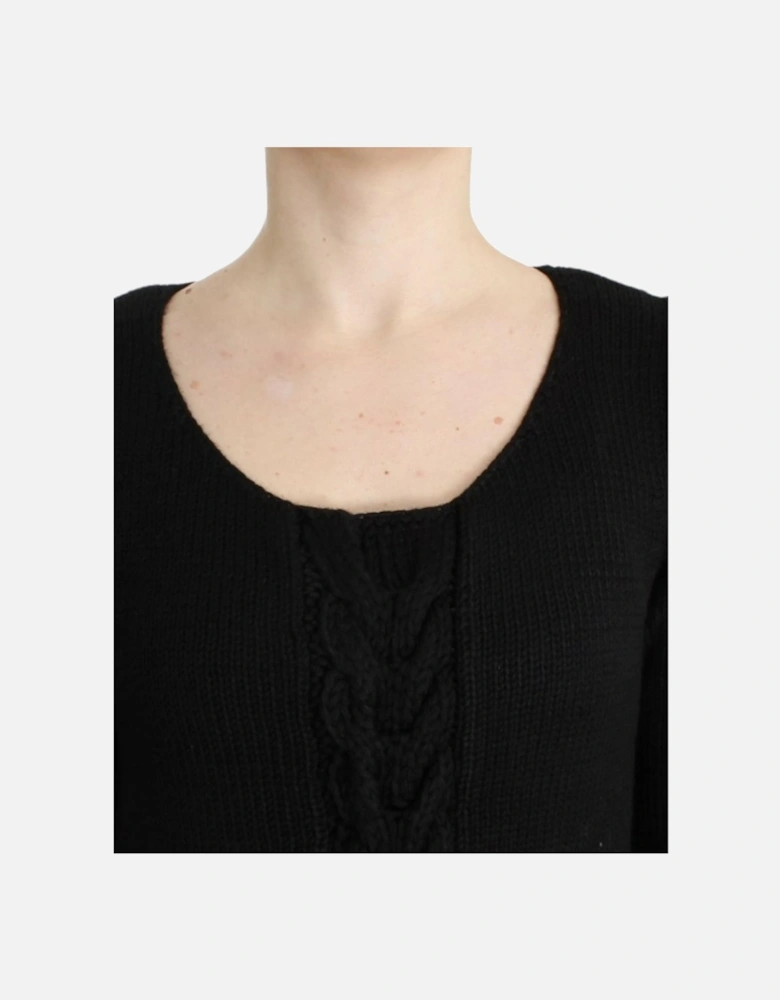 Cable Knit Pullover Sweater Women - Black