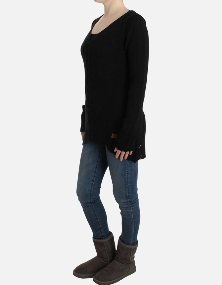 Cable Knit Pullover Sweater Women - Black