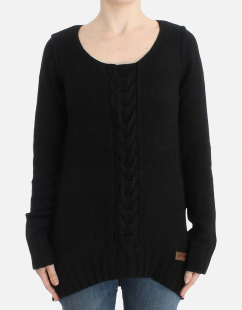 Cable Knit Pullover Sweater Women - Black