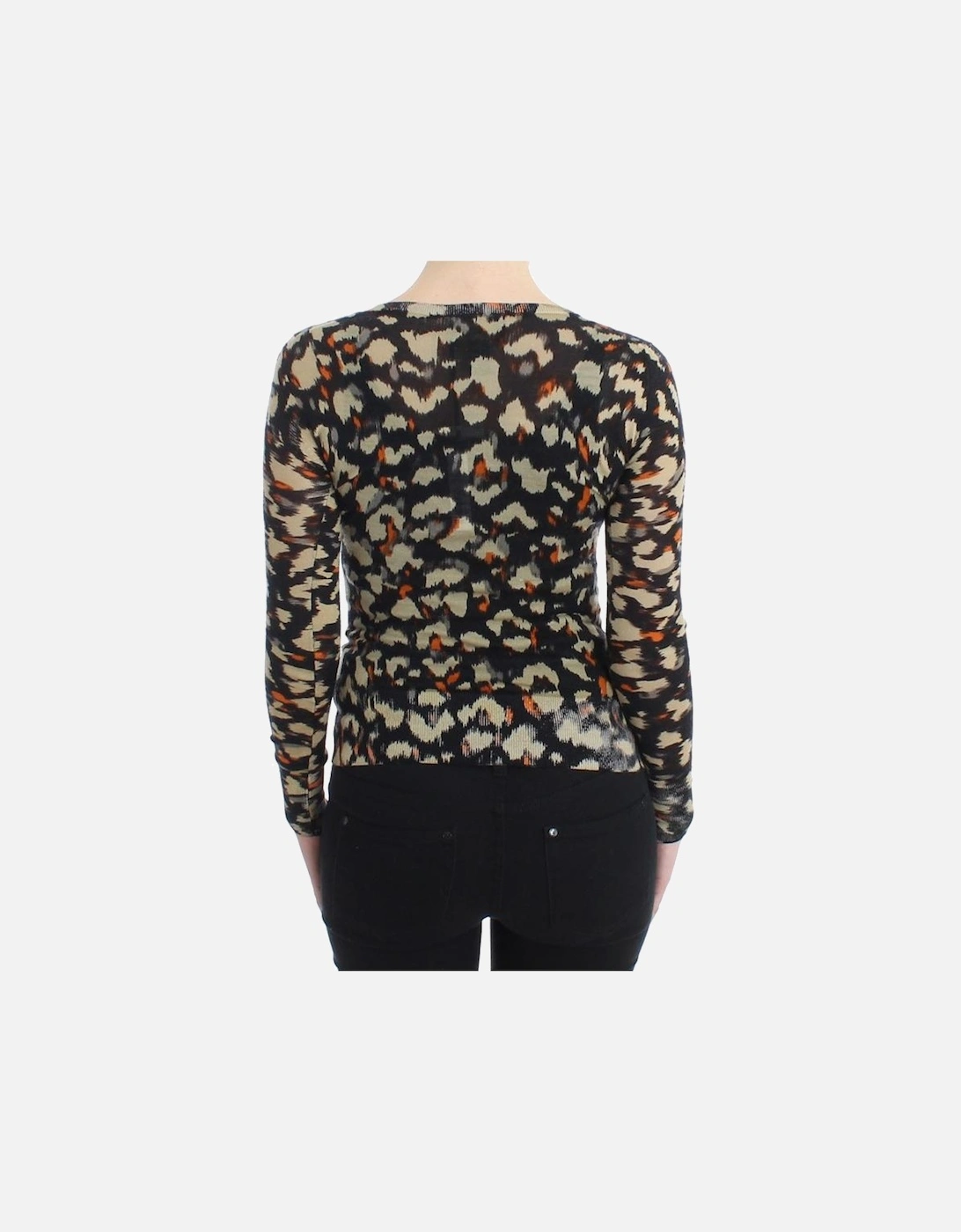 Leopard Print Vneck Sweater Women - Multicolor