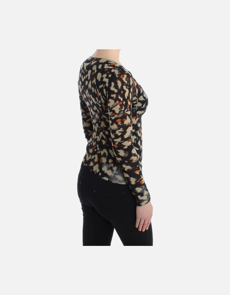 Leopard Print Vneck Sweater Women - Multicolor