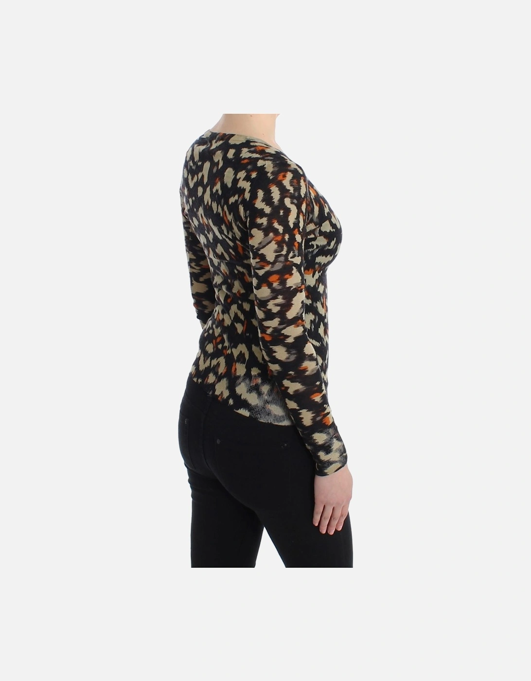 Leopard Print Vneck Sweater Women - Multicolor