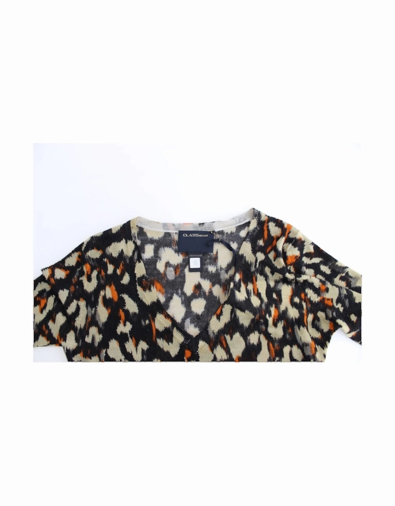 Leopard Print Vneck Sweater Women - Multicolor