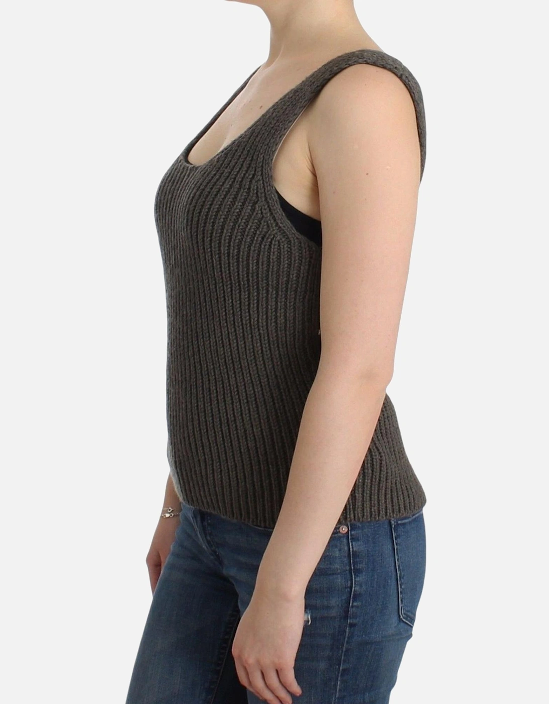 Ribbed Knit Tank Top Women - Gray T-Shirts
