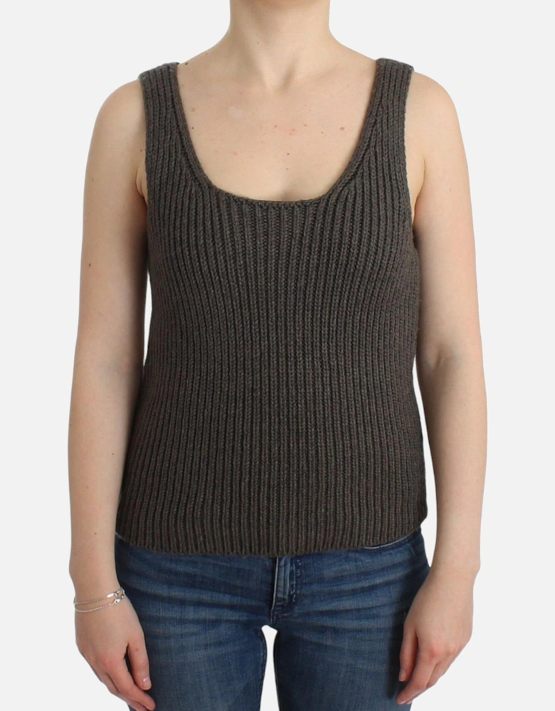 Ribbed Knit Tank Top Women - Gray T-Shirts