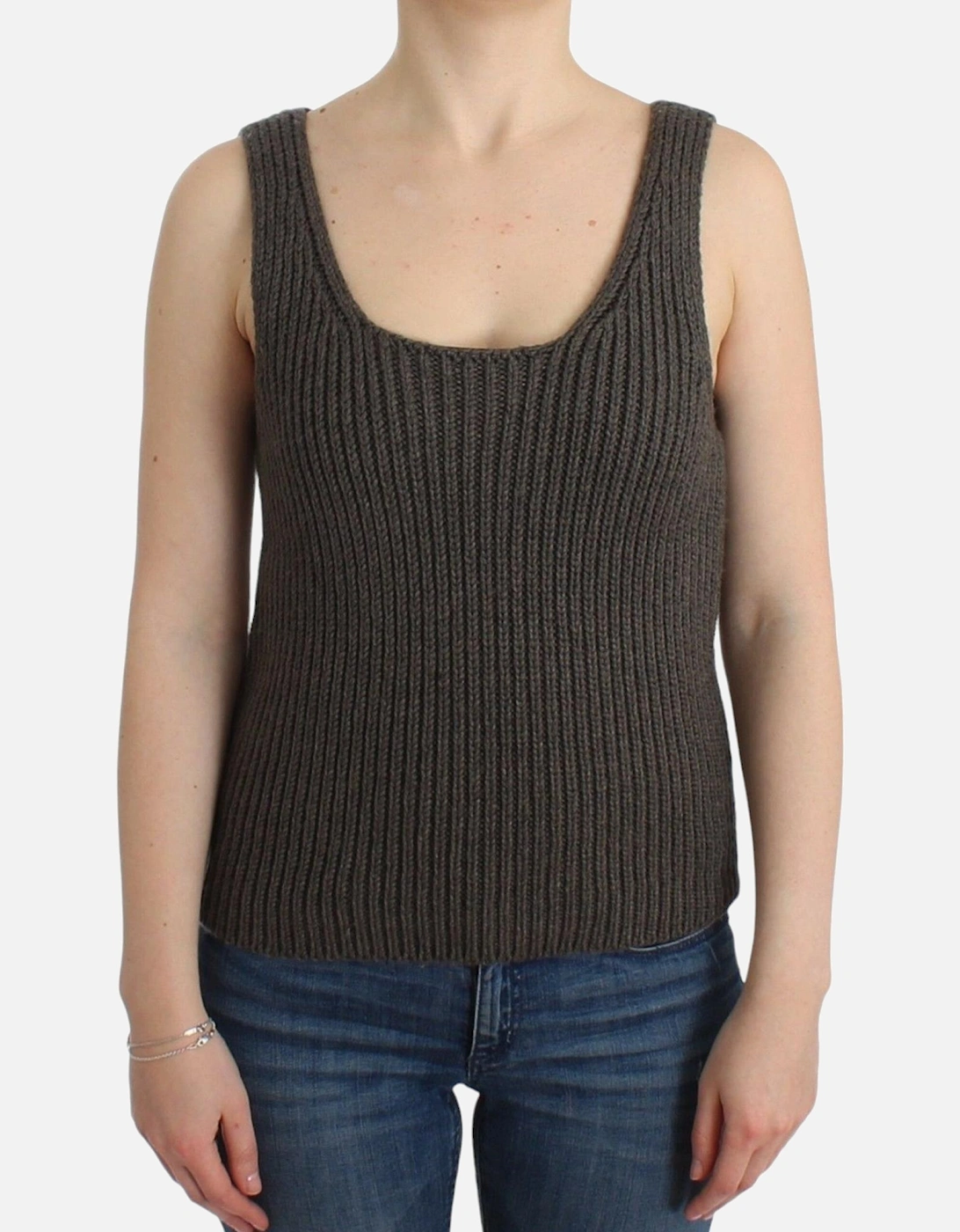Ribbed Knit Tank Top Women - Gray T-Shirts, 7 of 6