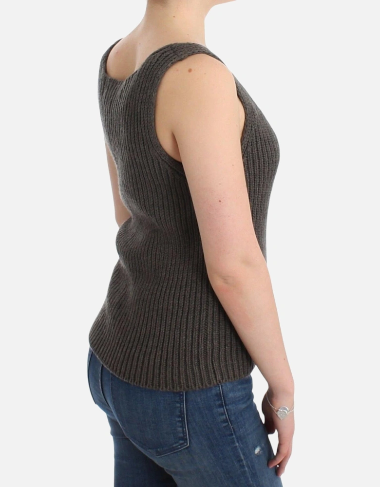 Ribbed Knit Tank Top Women - Gray T-Shirts