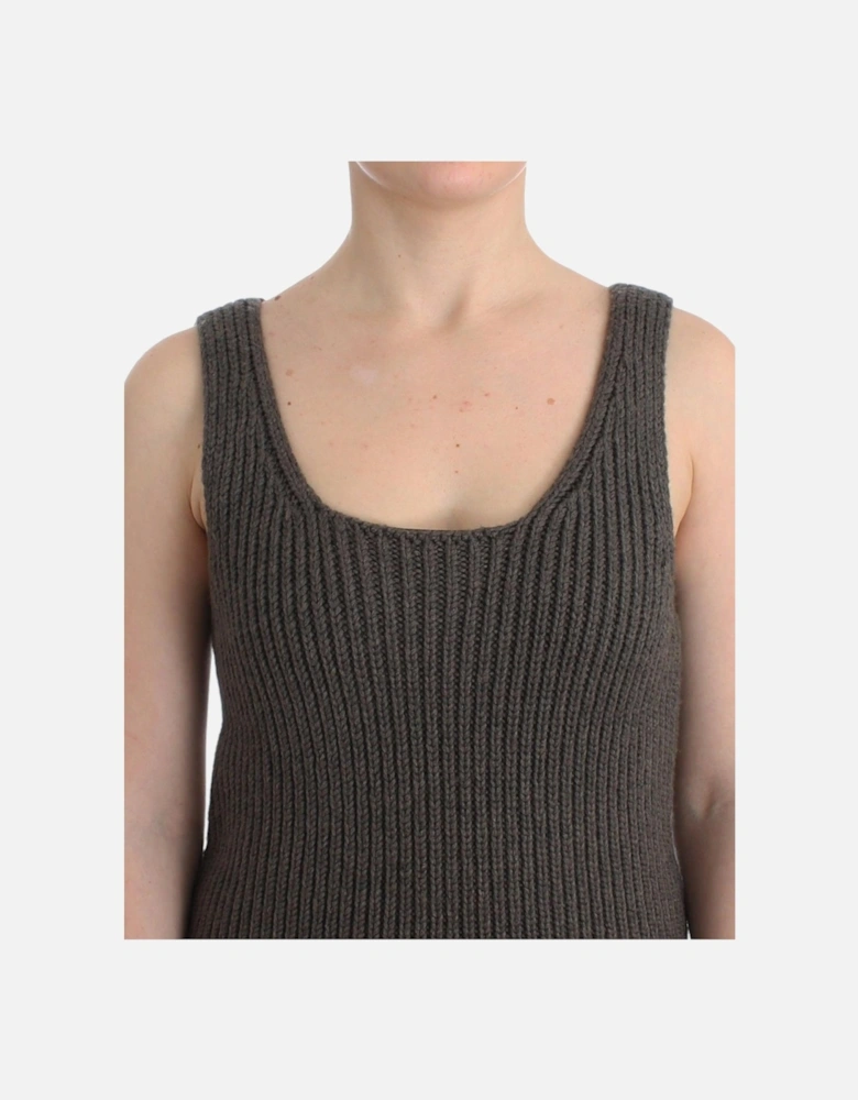 Ribbed Knit Tank Top Women - Gray T-Shirts