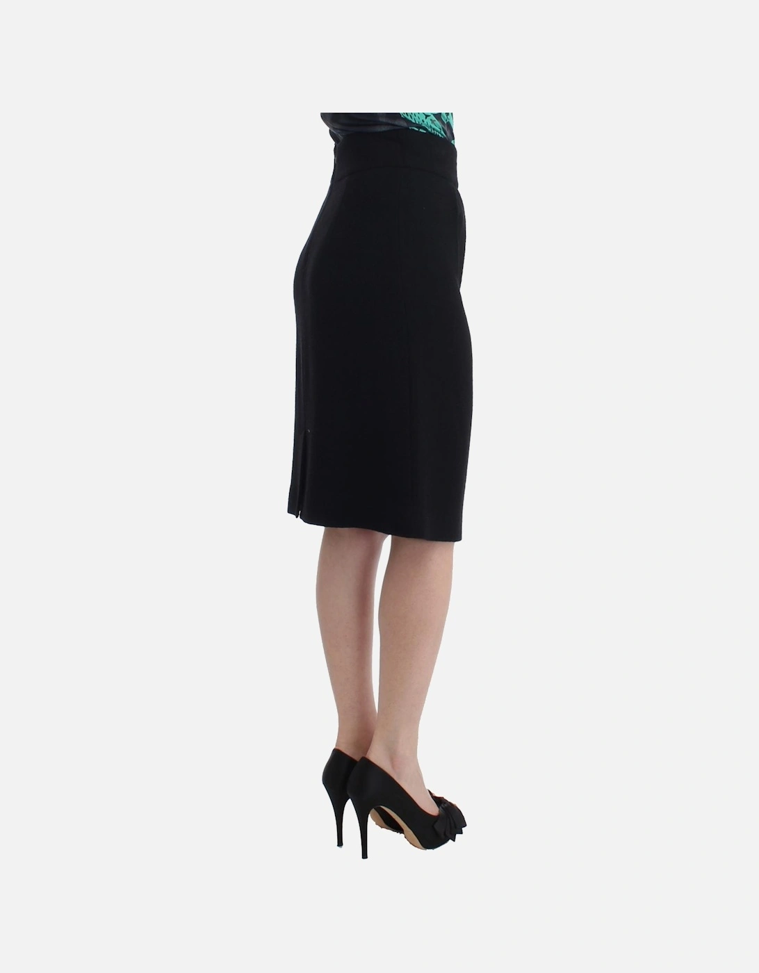 Pleated KneeLength Skirt Classic Style Women - Black