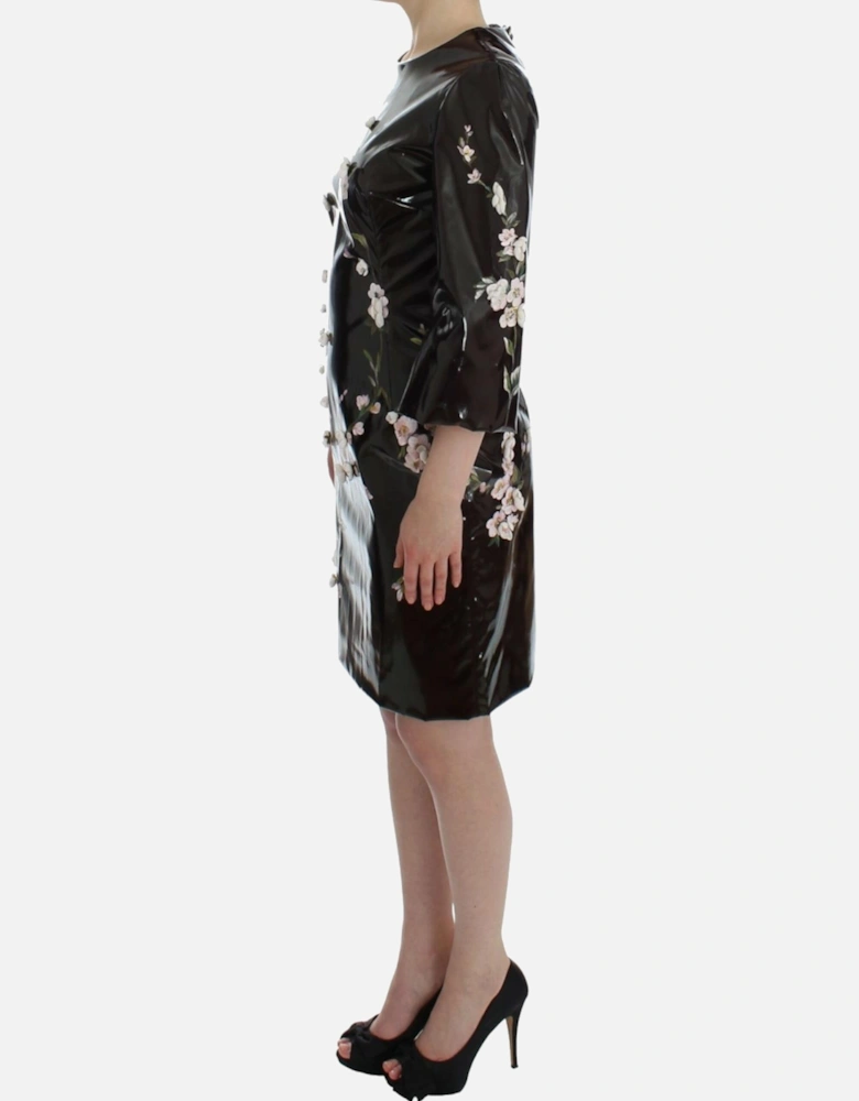 Floral Patent Leather Dress SIG12494 Women - Black Dresses