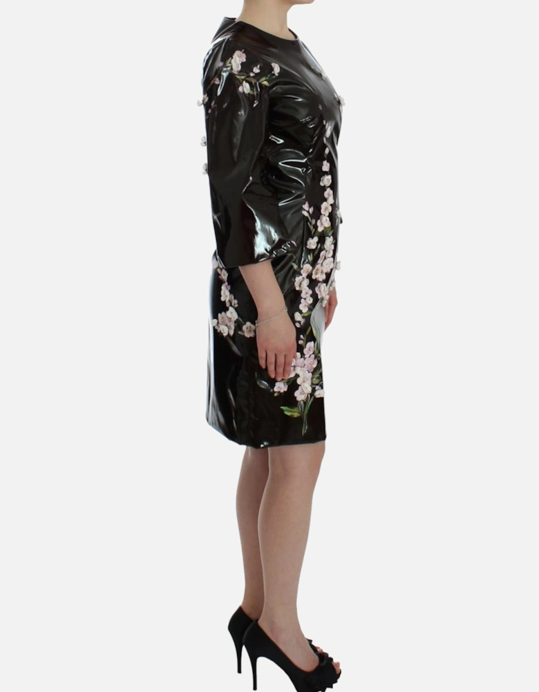 Floral Patent Leather Dress SIG12494 Women - Black Dresses