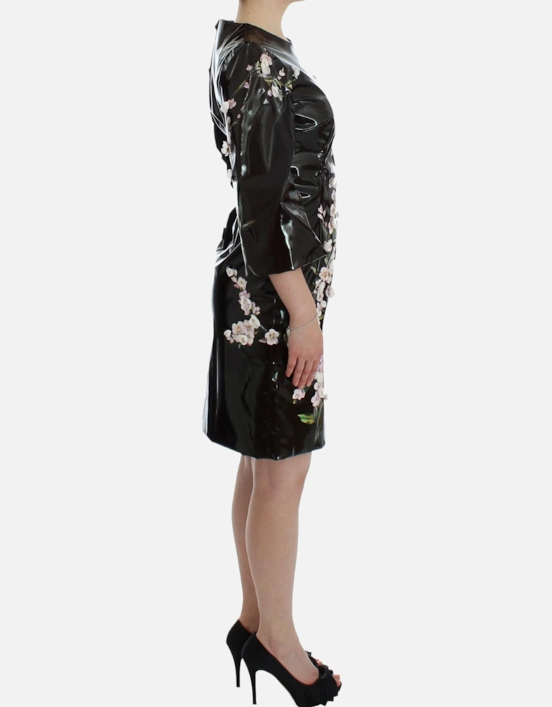 Floral Patent Leather Dress SIG12494 Women - Black Dresses