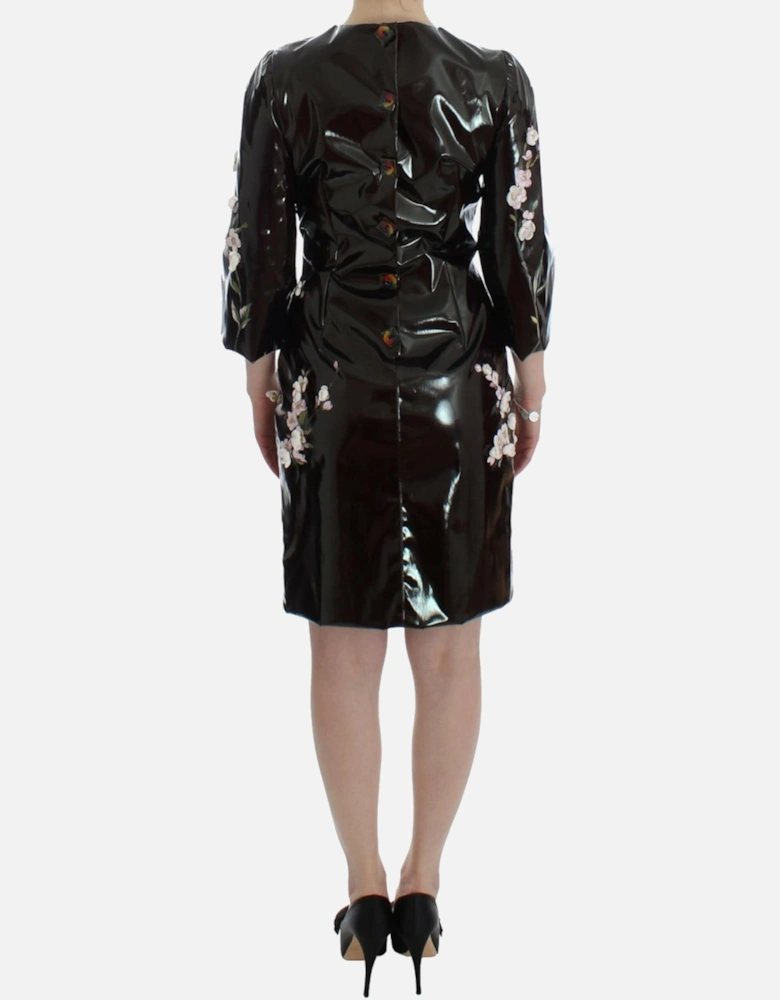Floral Patent Leather Dress SIG12494 Women - Black Dresses
