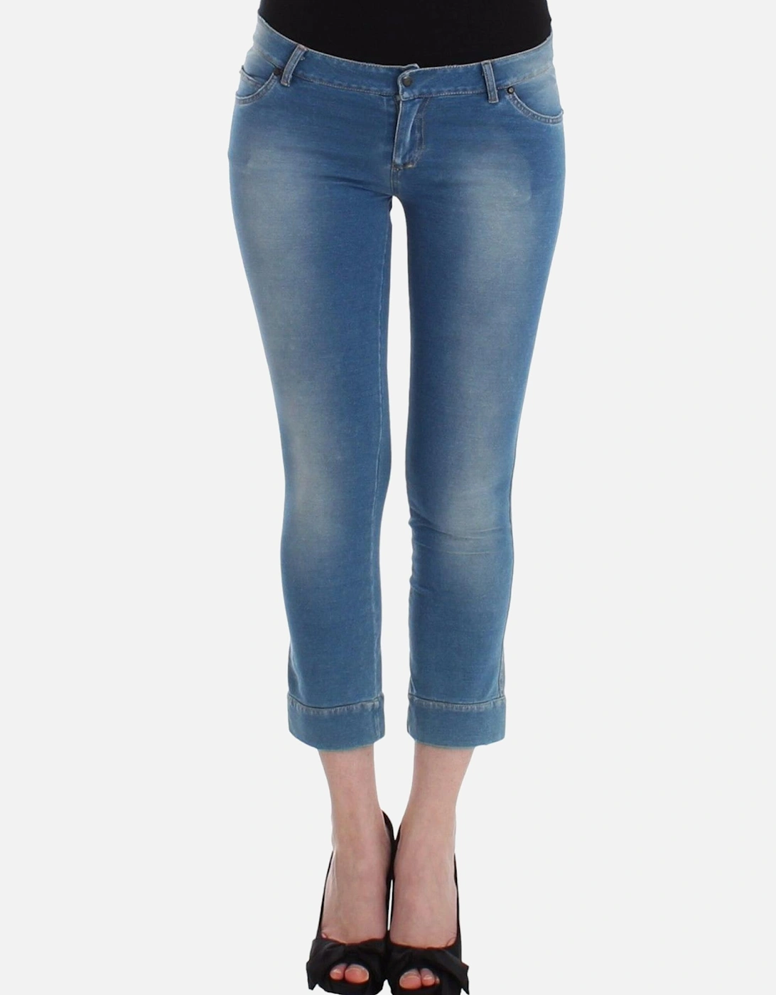 Beachwear Capri Jeans with Logo Details Women - Blue Jeans, 6 of 5