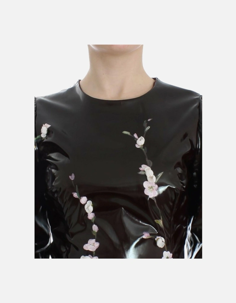 Floral Patent Leather Dress SIG12494 Women - Black Dresses
