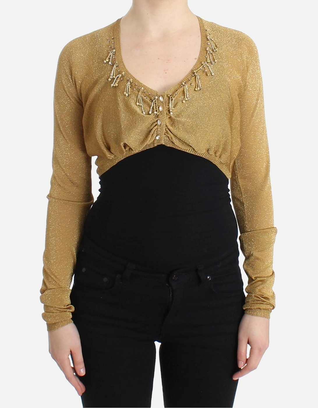Gold Glitter Knit Cardigan Women - Yellow T-Shirts, 7 of 6