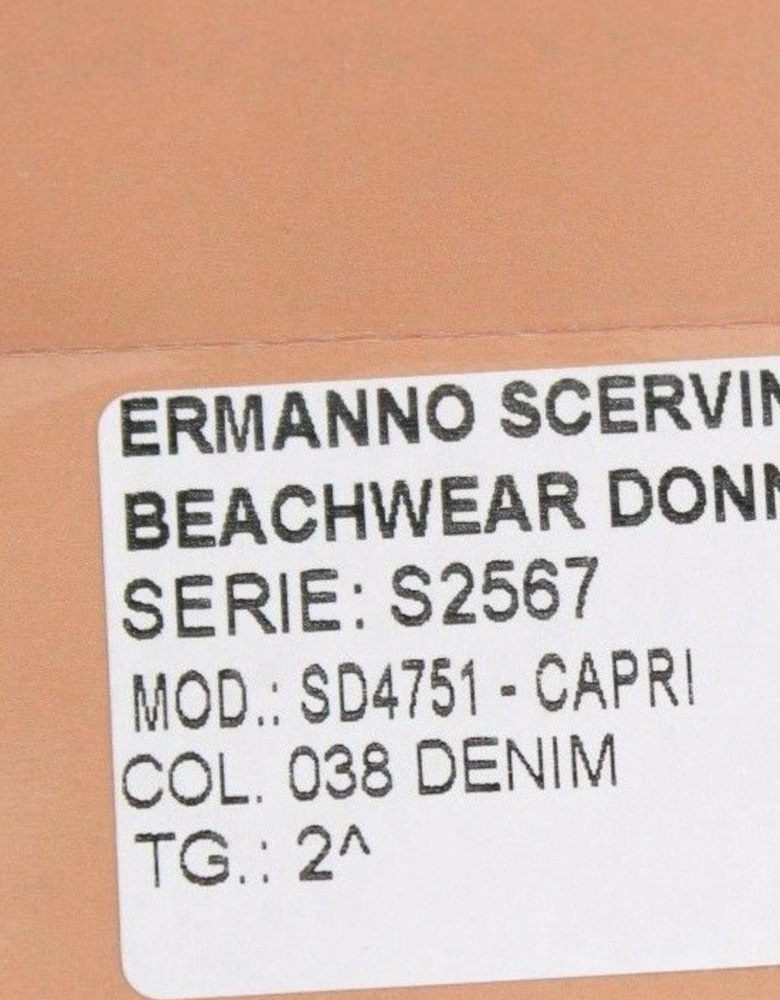 Beachwear Capri Jeans with Logo Details Women - Blue Jeans