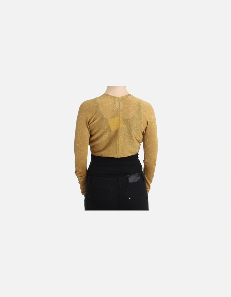 Gold Glitter Knit Cardigan Women - Yellow T-Shirts