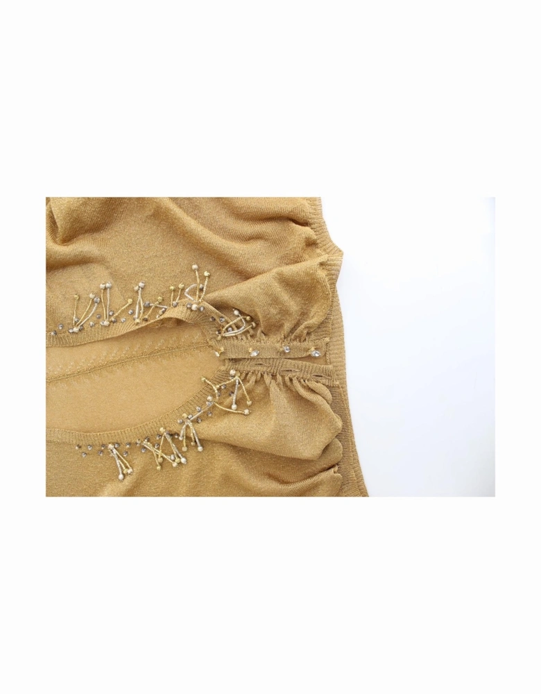 Gold Glitter Knit Cardigan Women - Yellow T-Shirts