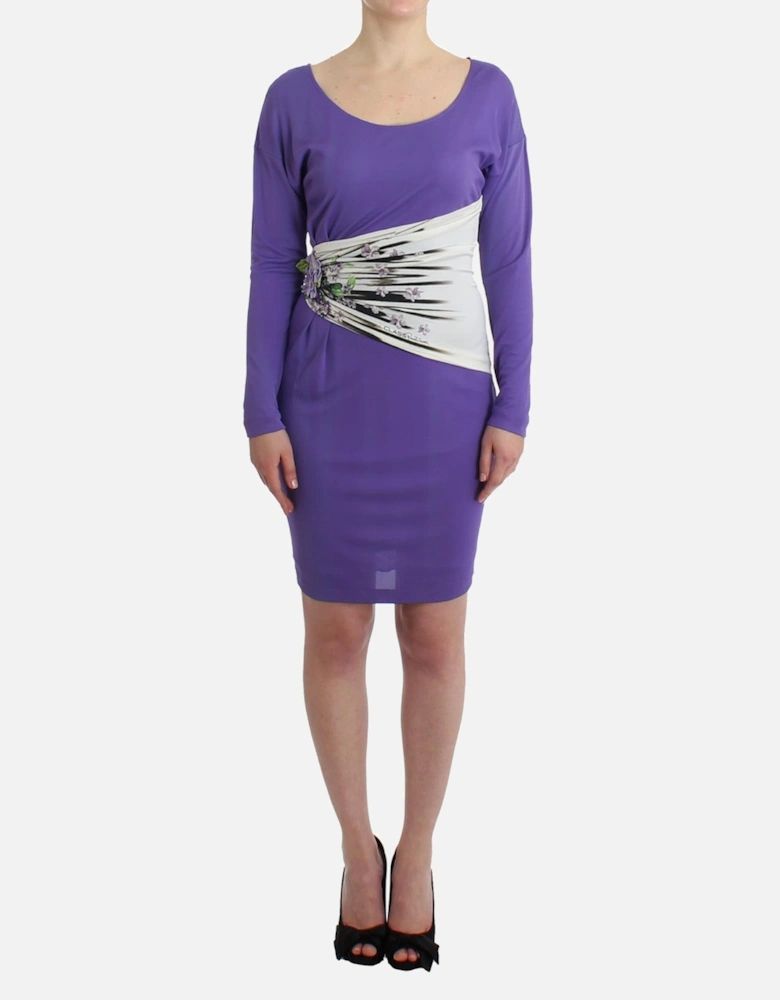 Purple Mini Dress Long Sleeves Women Dresses