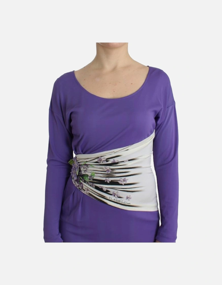 Purple Mini Dress Long Sleeves Women Dresses