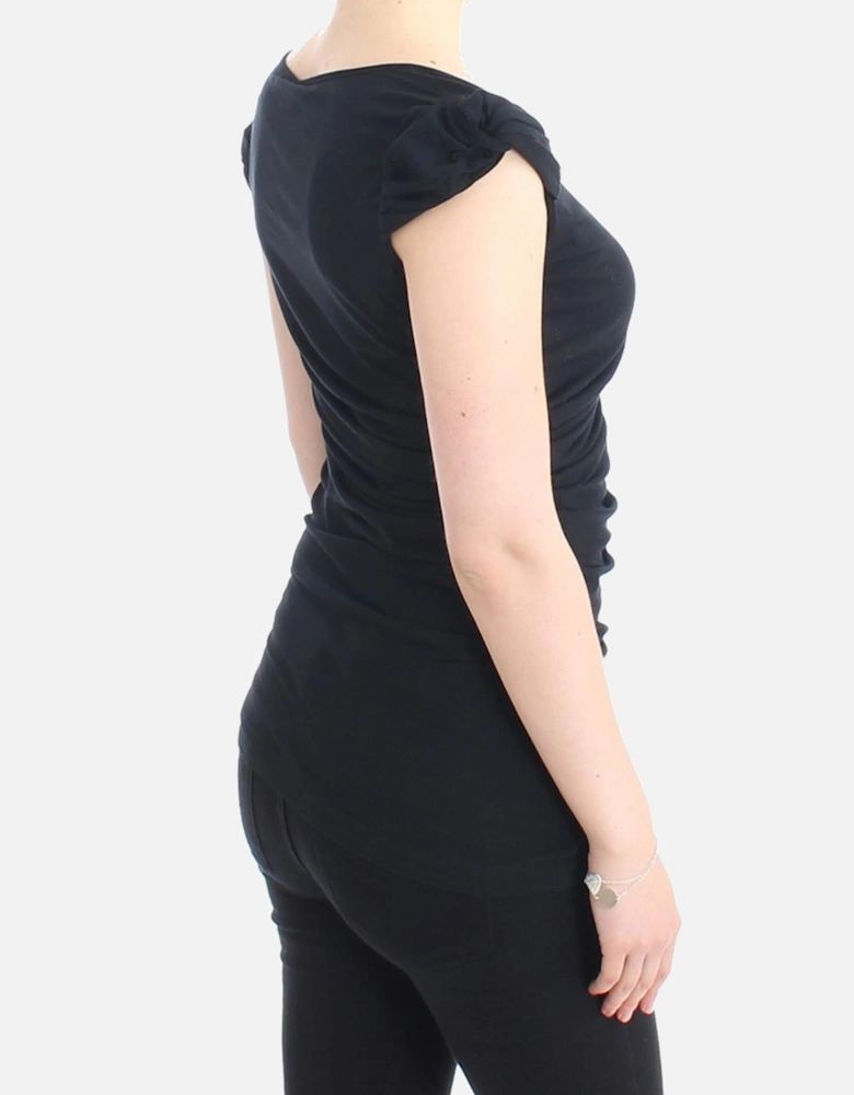 Jersey Top Scoop Neck Short Sleeve Women - Black T-Shirts