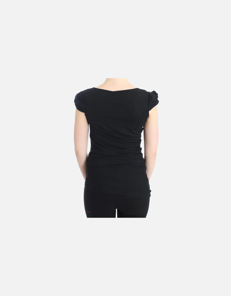 Jersey Top Scoop Neck Short Sleeve Women - Black T-Shirts
