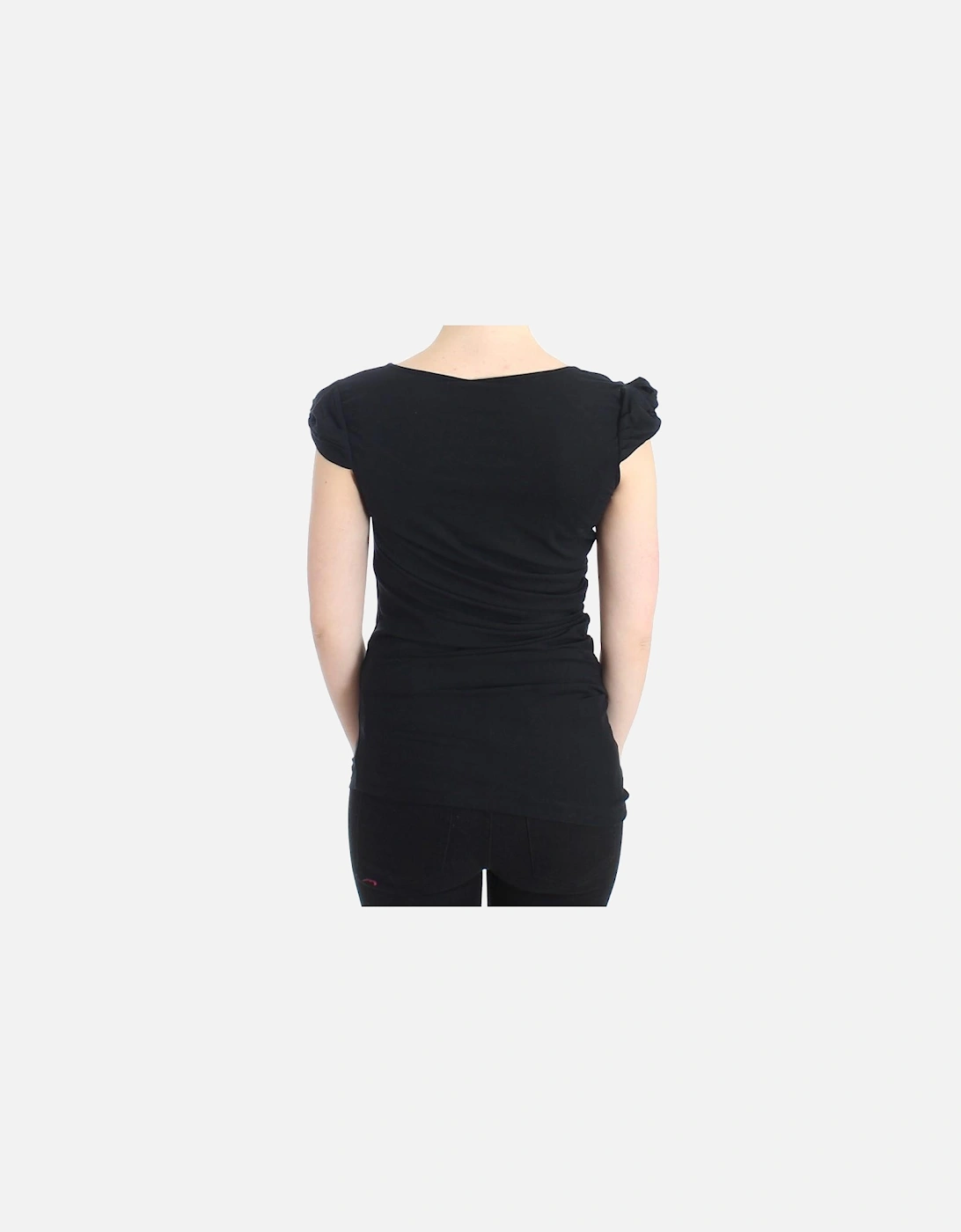 Jersey Top Scoop Neck Short Sleeve Women - Black T-Shirts