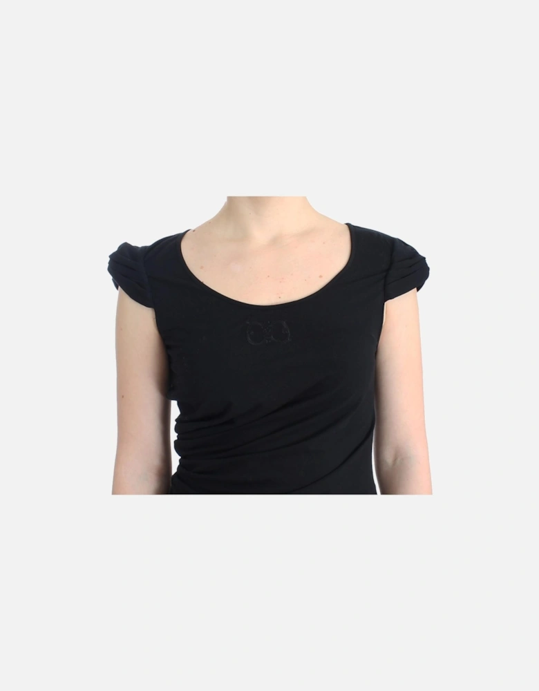 Jersey Top Scoop Neck Short Sleeve Women - Black T-Shirts