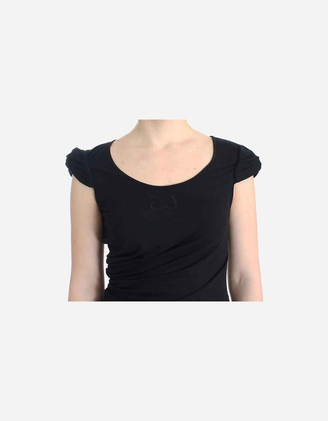 Jersey Top Scoop Neck Short Sleeve Women - Black T-Shirts