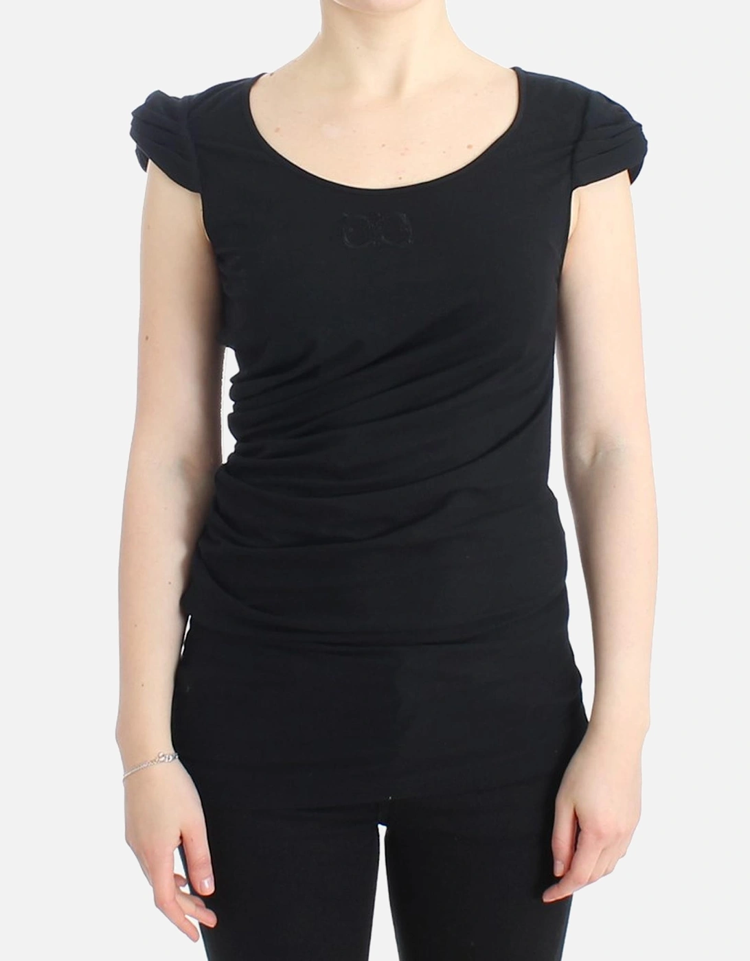 Jersey Top Scoop Neck Short Sleeve Women - Black T-Shirts, 7 of 6