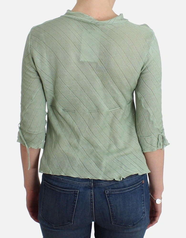 Knit Top Three Quarter Sleeves Women - Green Sweaters