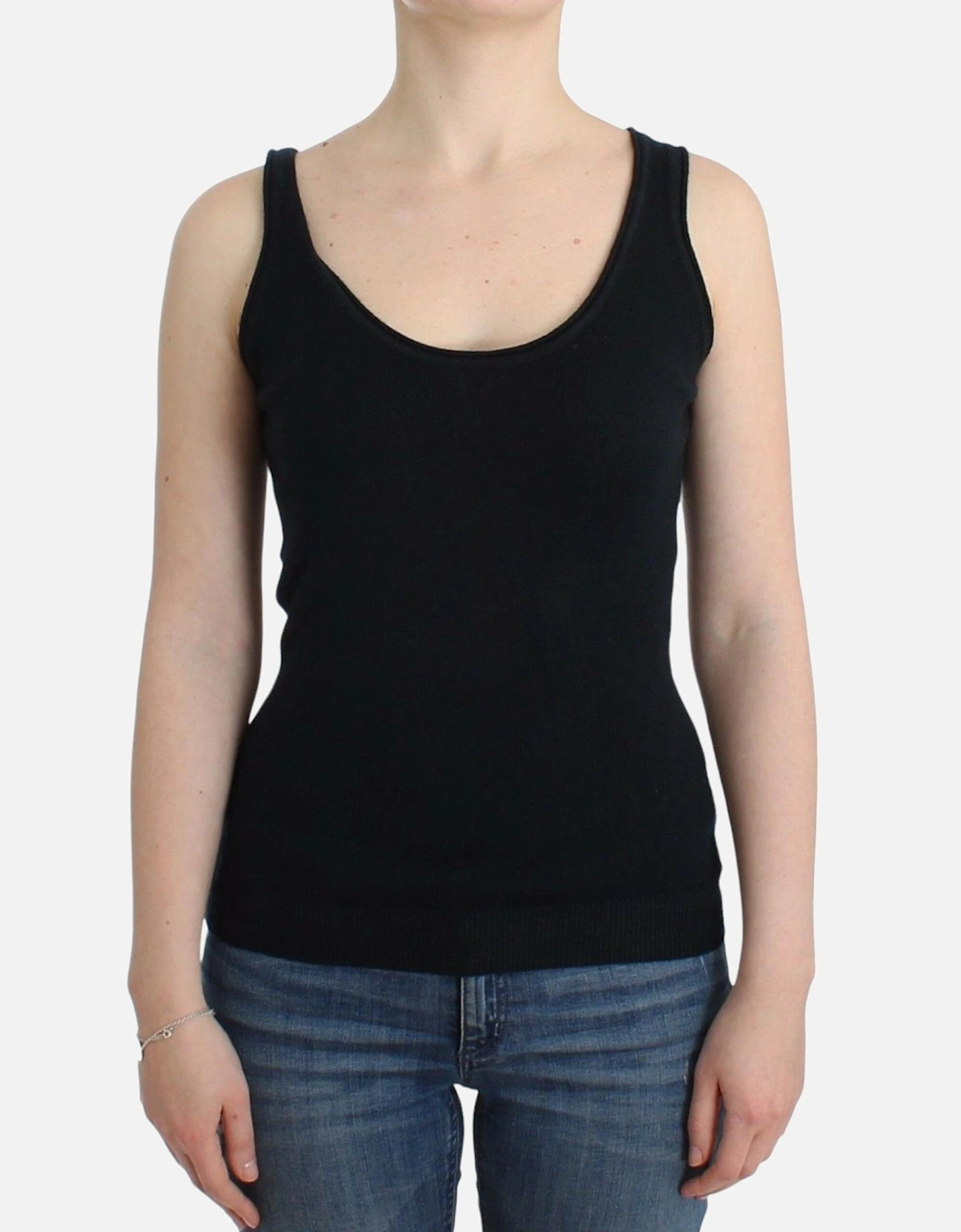 Cashmere Tank Top Sleeveless Scoop Neck Women - Black T-Shirts, 7 of 6