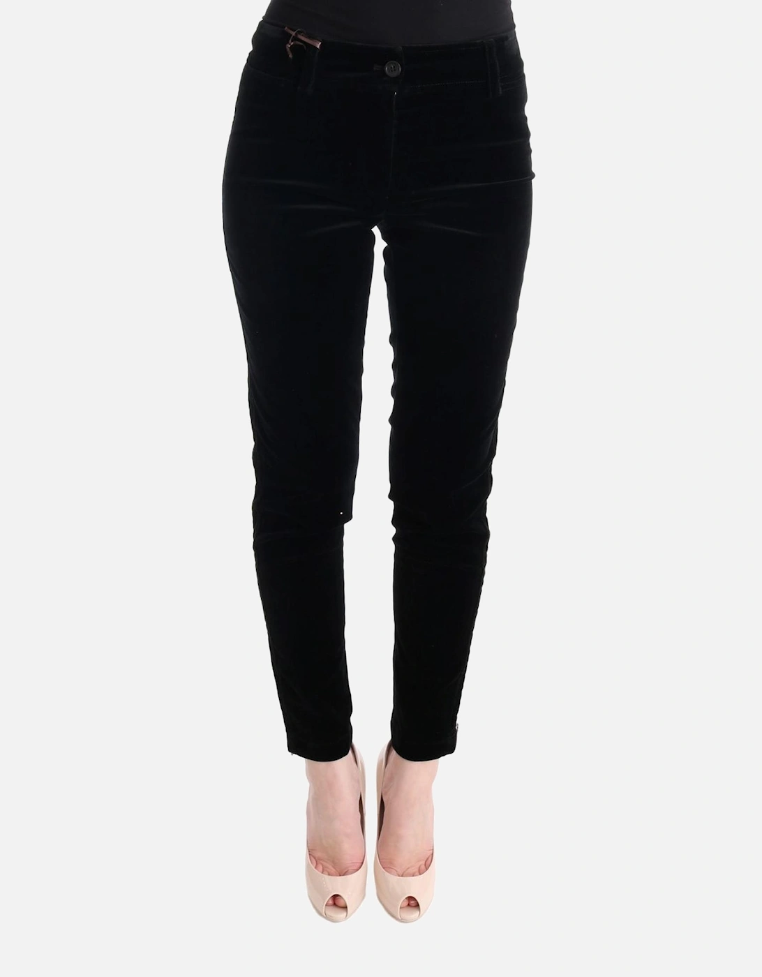 Velvet Trousers Slim Fit Women - Black Jeans, 7 of 6