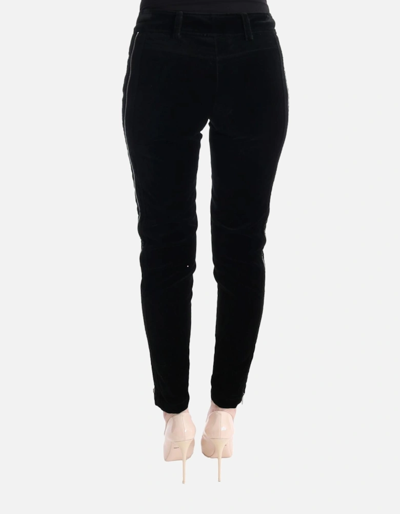Velvet Trousers Slim Fit Women - Black Jeans
