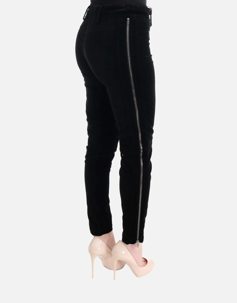 Velvet Trousers Slim Fit Women - Black Jeans