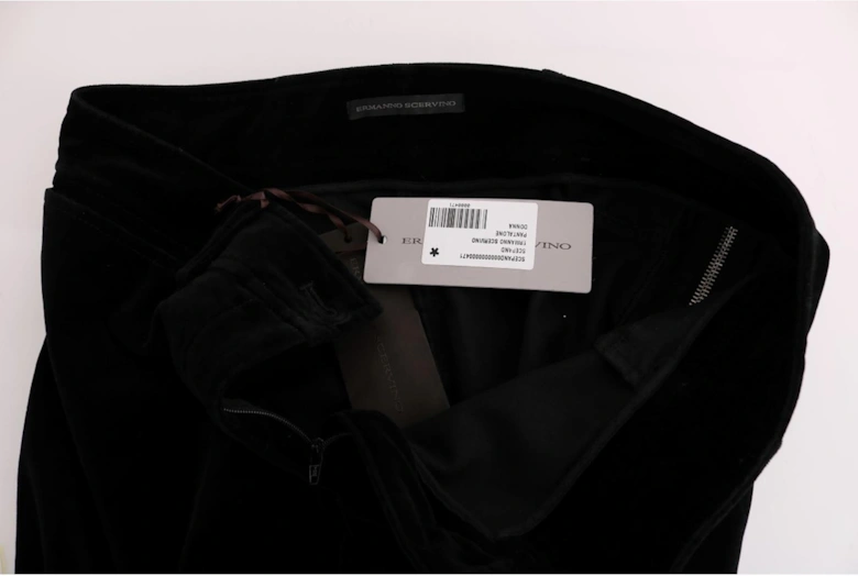 Velvet Trousers Slim Fit Women - Black Jeans