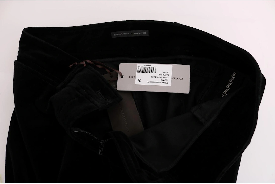 Velvet Trousers Slim Fit Women - Black Jeans