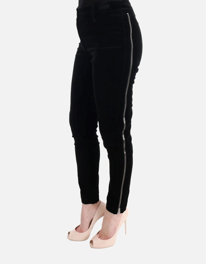 Velvet Trousers Slim Fit Women - Black Jeans