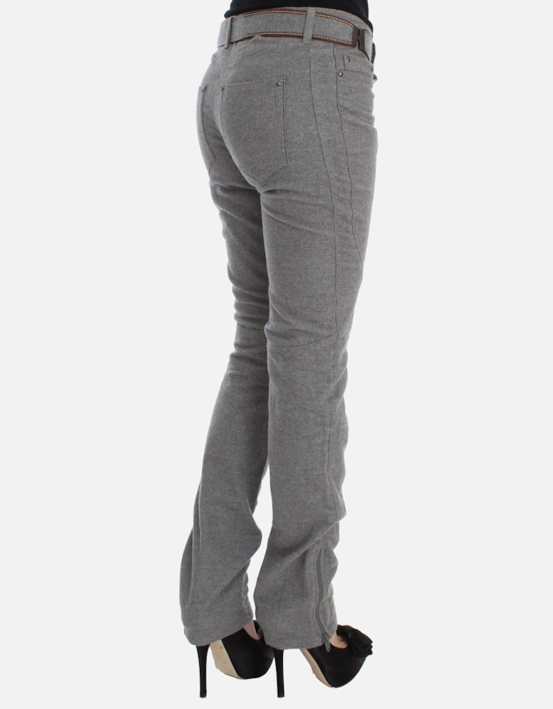 Grey Casual Pants Zip Ankle Detail Women - Gray Jeans