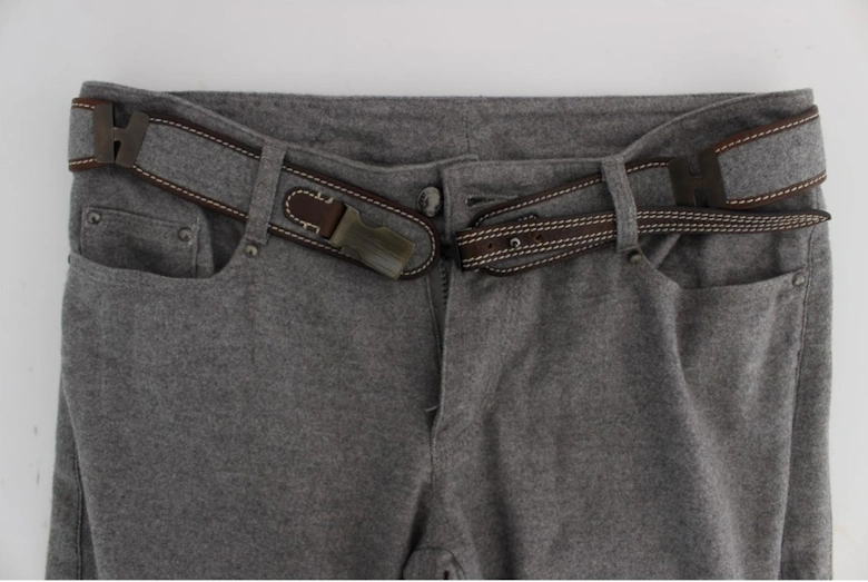 Grey Casual Pants Zip Ankle Detail Women - Gray Jeans