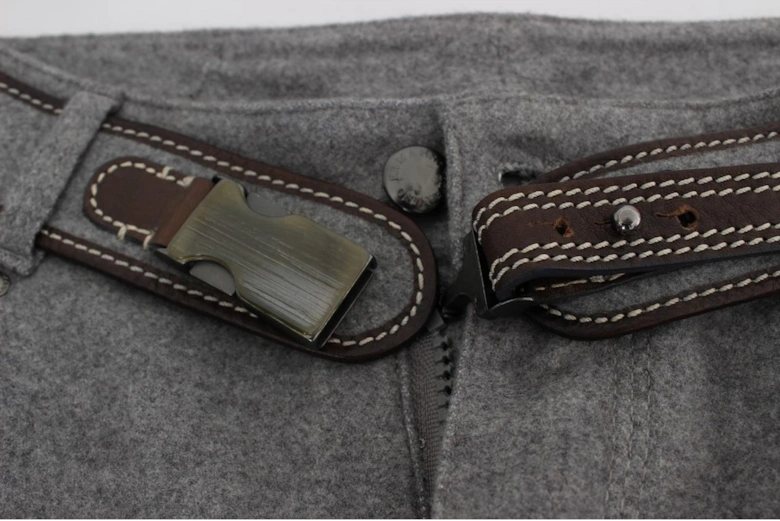 Grey Casual Pants Zip Ankle Detail Women - Gray Jeans
