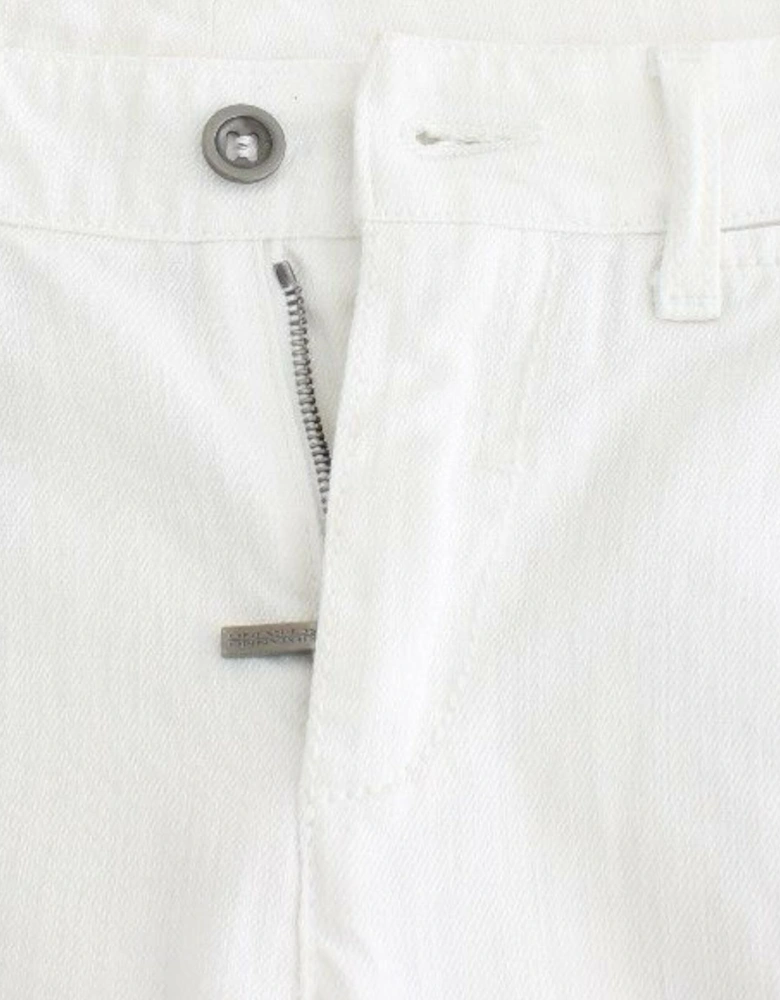 Cropped Cotton Jeans with Logo Details Women - White Jeans
